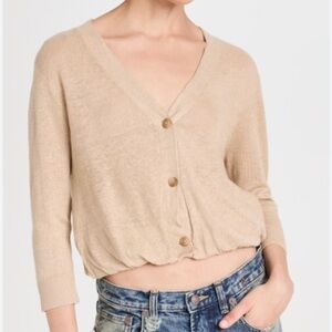 R13 Cropped Balloon Cardigan